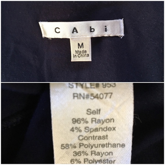 CAbi Navy Blue Faux Leather Panels Tunic Size M - Picture 8 of 10